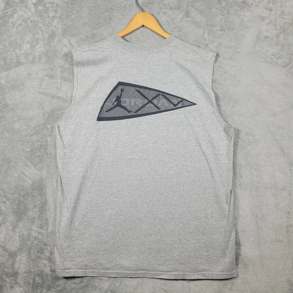 Vintage Air Jordan Sleeveless Shirt Men XL Gray Air Jordan XV 15 Graphic T-Shirt